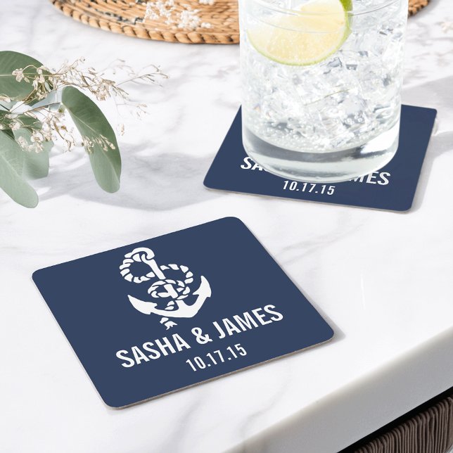 Nautical Rope & Anchor Wedding Coasters (Creator Uploaded)