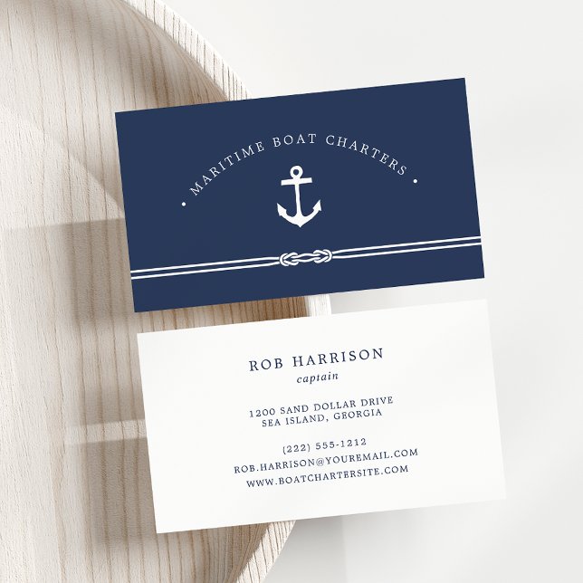 Nautical Rope and Anchor Business Card (Creator Uploaded)