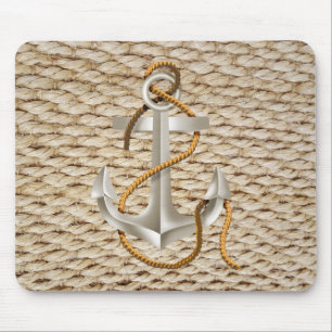 Nautical Rope and Anchor Mouse Pad