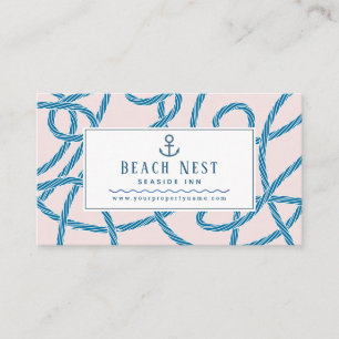 Nautical Rope Beach House Cottage B&B Rentals Busi Business Card