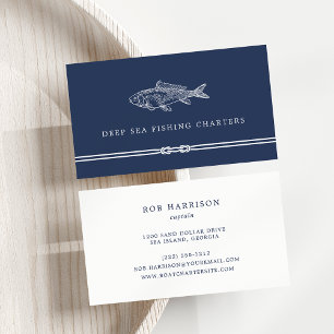 Nautical Rope   Fishing Charter Business Card