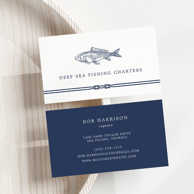 Nautical Rope | Fishing Charter Business Card (Creator Uploaded)