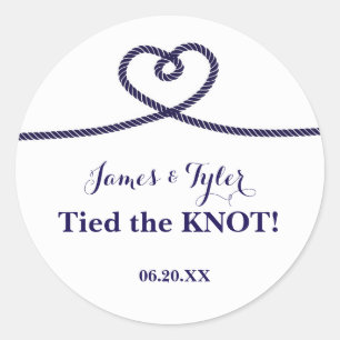Nautical Rope Heart KNOT Wedding Bridal Sticker