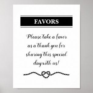 Nautical Rope Heart Wedding Favours Sign