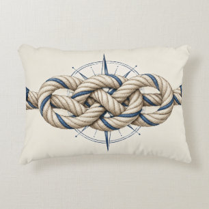 Nautical Rope Knot Compass Decorative Cushion