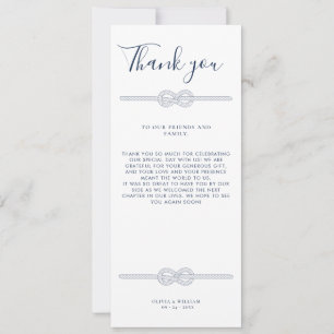 Nautical Rope Knot Modern Wedding Thank you Invitation