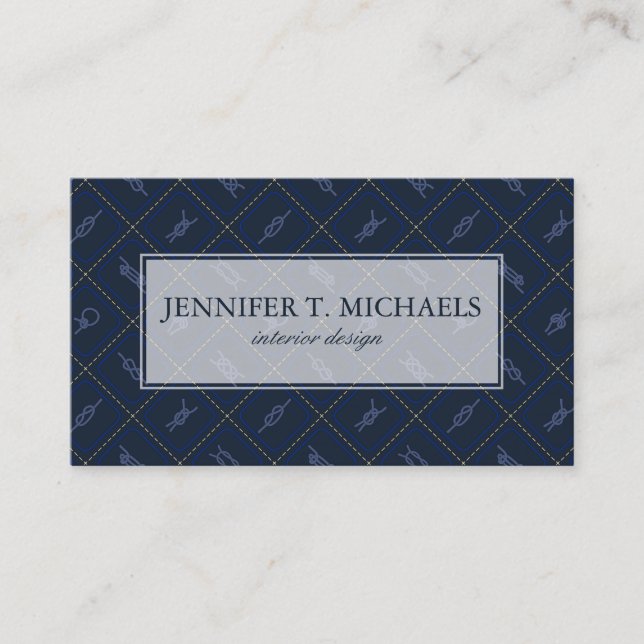 Nautical Rope Knot Pattern Business Card (Front)