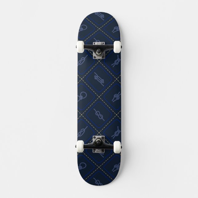 Nautical Rope Knot Pattern Skateboard (Front)