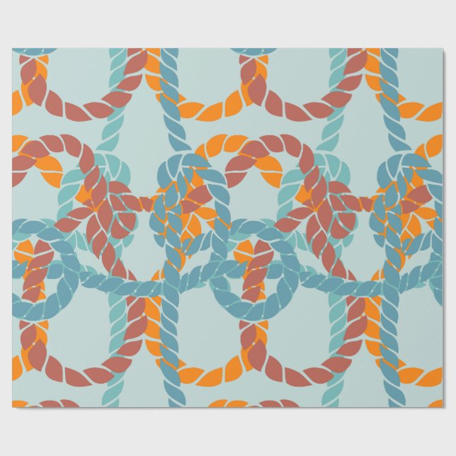 Nautical Rope Knot Seamless Wrapping Paper (Flat)