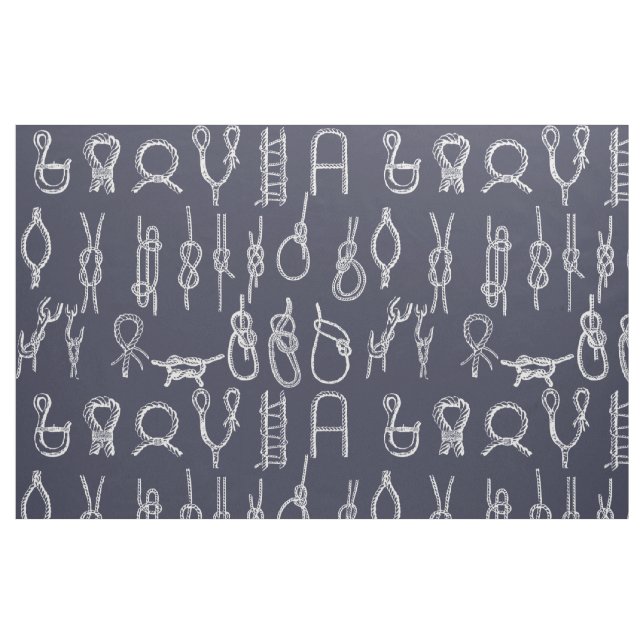 Nautical Rope Knots & Navy Blue Fabric (Fat Quarter)