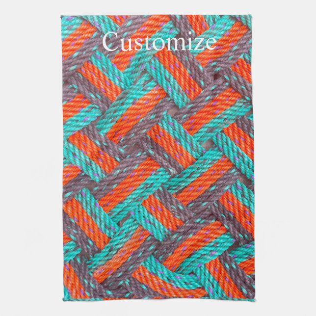 Nautical Rope Mat Thunder_Cove Tea Towel (Vertical)