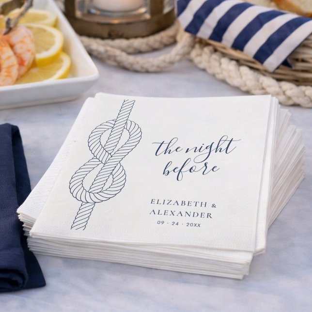 Nautical Rope Modern Rehearsal Dinner Napkin (Creator Uploaded)
