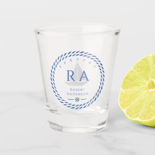 Nautical Rope Monogram Shot Glass