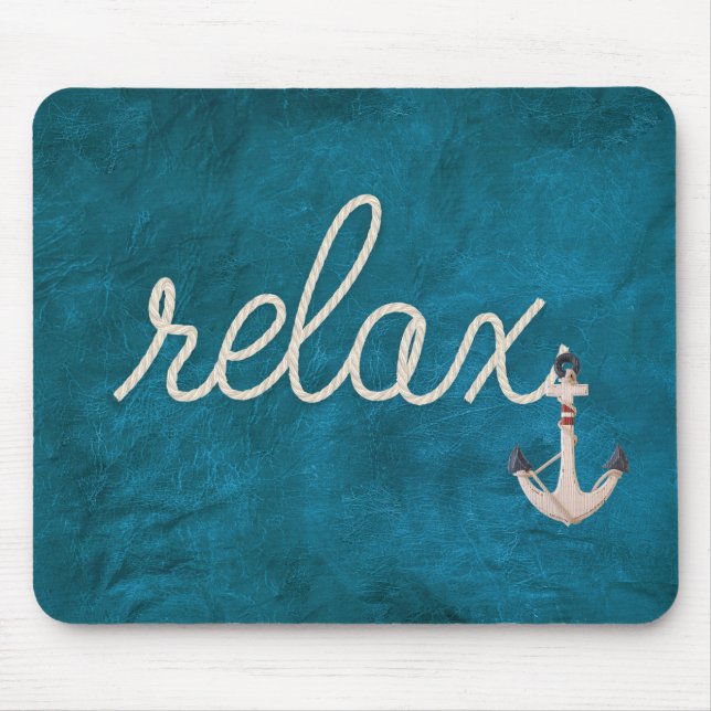 Nautical Rope Relax On Teal Mouse Mat (Front)