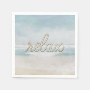 Nautical Rope Relax Text on Ocean Napkins
