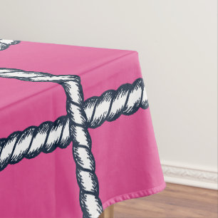 Nautical Rope Weave – Hot Pink Coastal Tablecloth