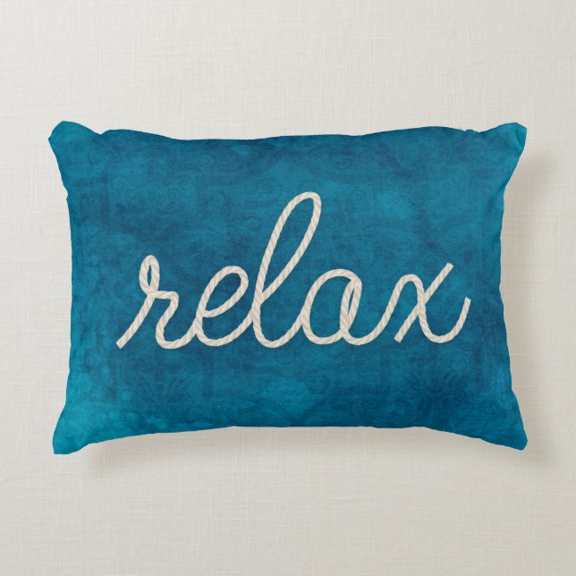 nautical rope word "relax" decorative cushion (Front)