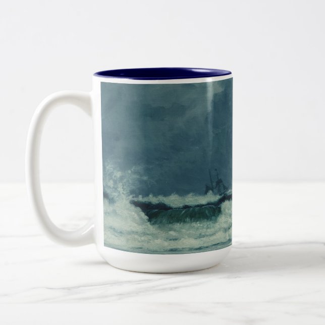 Nautical Rough Waters Two-Tone Coffee Mug (Left)