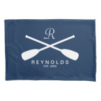 Nautical rowing oars custom family name monogram