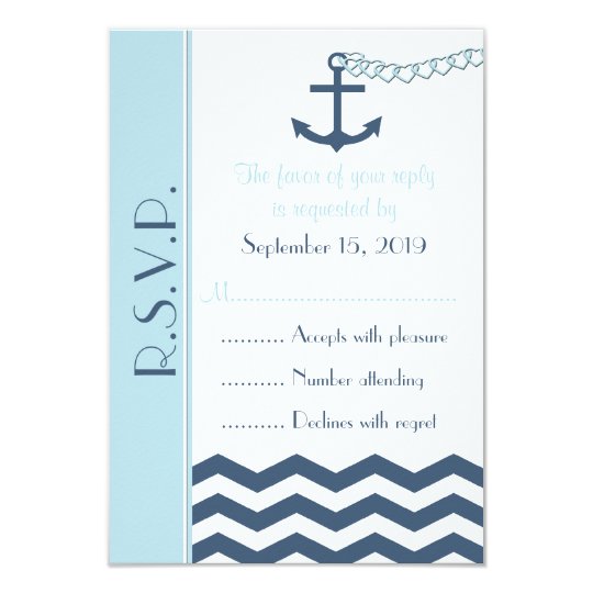Nautical RSVP Wedding Invitation Card