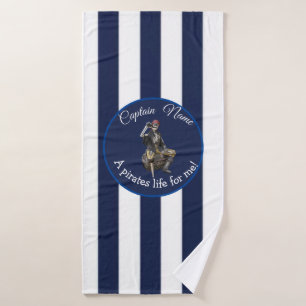 Nautical Rum Skeleton Party Pirate Bath Towel