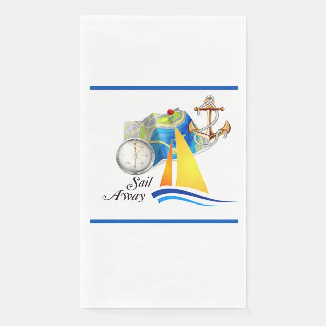 Nautical Sail Away   Napkin (Front)