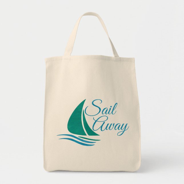 Nautical Sail Away Tote Bag (Front)