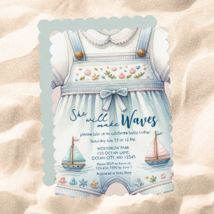 Nautical Sail Boat Baby Shower Invitation
