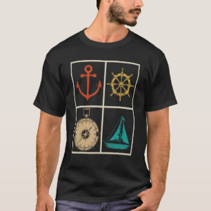 Nautical Sail Boat Compass Anchor Sailor Pop Saili T-Shirt