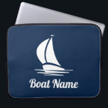 Nautical sail boat name neoprene laptop sleeve<br><div class="desc">Nautical sail boat name neoprene laptop sleeve. Create your own stylish cover print. Add your own name,  funny quote or saying. Cool Birthday gift idea for him or her. Fun computer accessories. Personalised gift idea for sailor,  boat captain,  skipper,  fisher,  boating enthusiast,  yacht owner etc.</div>