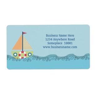 Nautical Sail Boat Ocean Theme Name Address Label