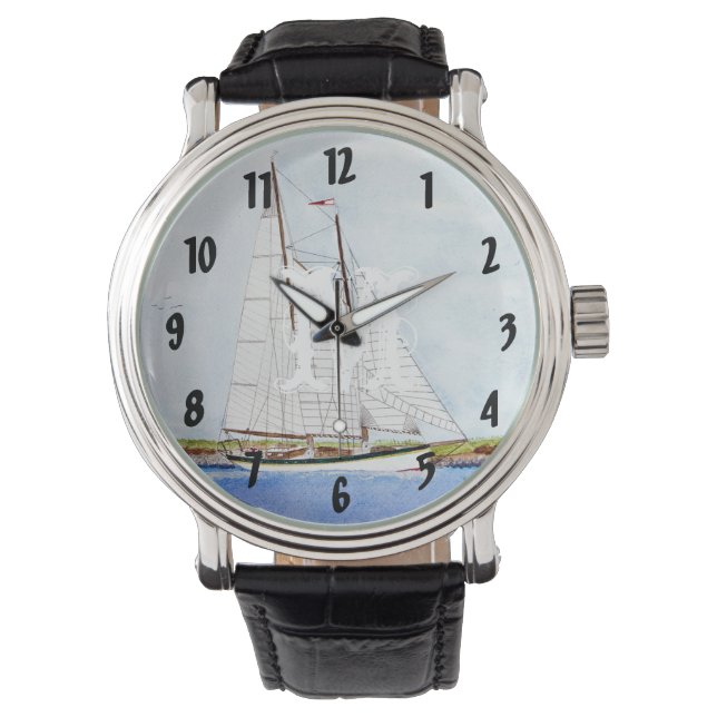 Nautical Sail Boat Sea Ocean Pirate Yacht Watch (Front)