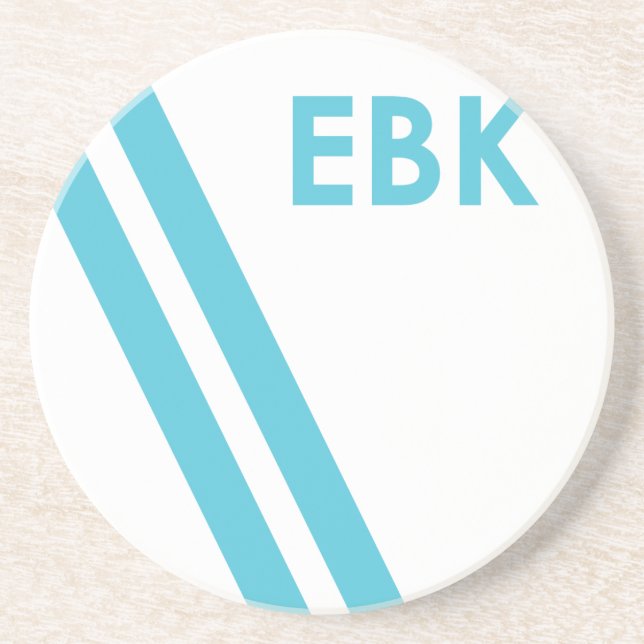 Nautical Sail Coaster - Turquoise Stripe (Front)