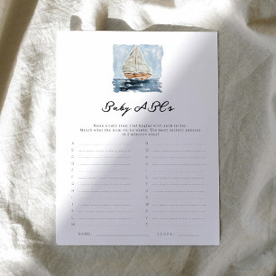Nautical Sailboat ABCs Baby Shower Game 