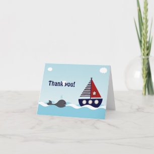Nautical Sailboat Baby Boy Baby Shower Thank You