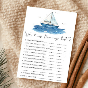 Nautical Sailboat Baby Shower Baby Name Race Game