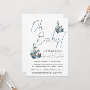 Nautical Sailboat Baby Shower Invitation