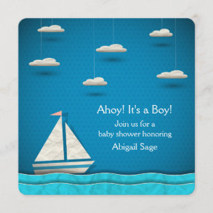 Nautical Sailboat Baby Shower Invitation ~ Boys