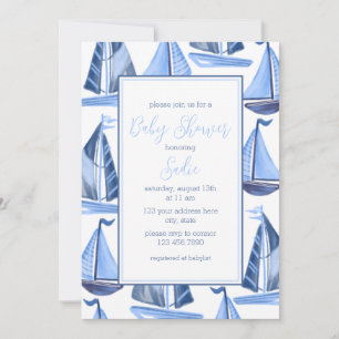 Nautical Sailboat Baby Shower Invitation For A Boy