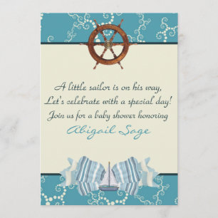 Nautical Sailboat Baby Shower Invites for Boys