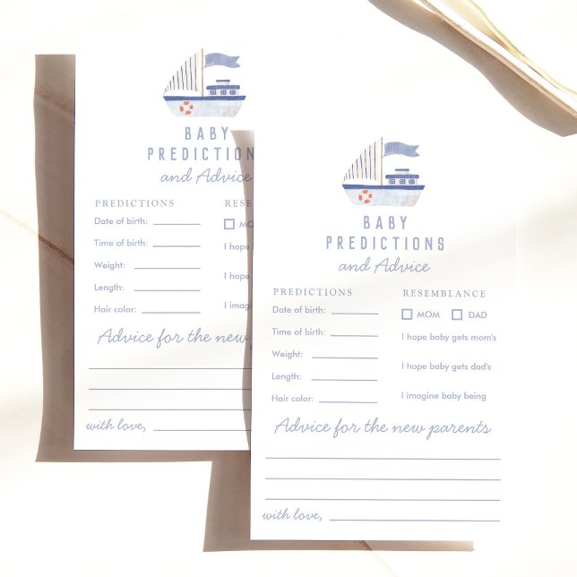 Nautical Sailboat Baby Shower Predictions & Advice (Creator Uploaded)