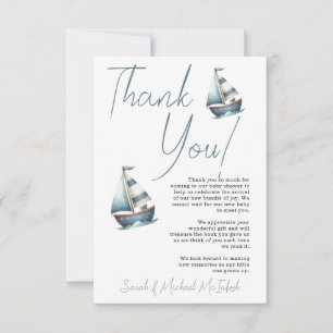 Nautical Sailboat Baby Shower Thank You Card