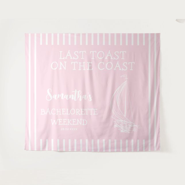 Nautical Sailboat Bachelorette Party Last Toast Tapestry (Front (Horizontal))