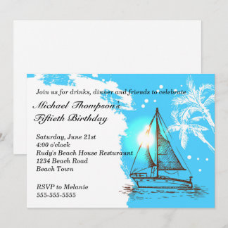 Nautical Sailboat Birthday Invitation