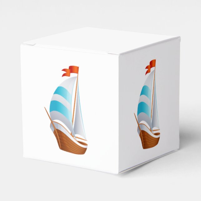 Nautical Sailboat  Blue Turquoise Gift / Favour Bo Box (Front Side)