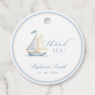 Nautical Sailboat Boy Baby Shower Favour Tags