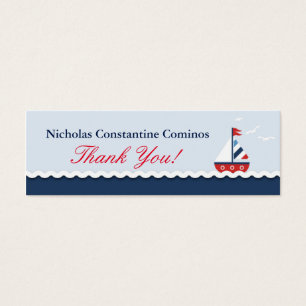 Nautical Sailboat Crab Anchors Gift Tag