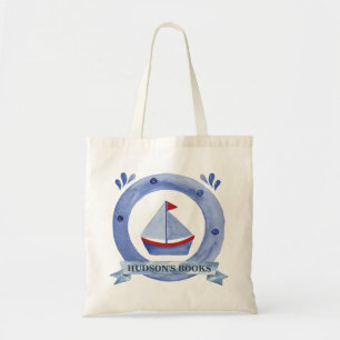 Nautical Sailboat Custom Library Bag for a Boy