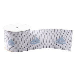 Nautical Sailboat & Dots Grosgrain Ribbon