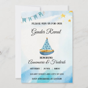 Nautical Sailboat Gender Reveal Invitation